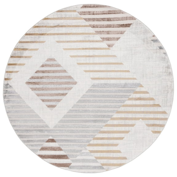 SAFAVIEH Palma Sherisse Abstract Area Rug, Beige/Brown, 6'7" x 6'7" Round