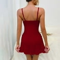 thumbnail image 7 of Guanyst Clothing Night Gowns for Women Babydoll Sleepwear Dress Lace Trim Sleep Dress Chemise Nightgowns Side Split Nighty Red XXXL, 7 of 7