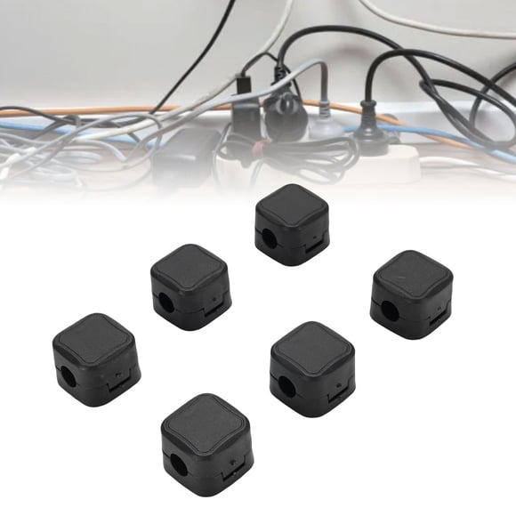 6 Pack Magnetic Cable Clips,Cord Holder, Adhesive Cord Organizer for Desk, Adhesive Wire Holder Keeper Organizer for Under Desk Cable Management,for Nightstand Desktop Wall