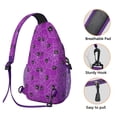 thumbnail image 3 of Sling Backpack,Spider Web Halloween Pattern Sling Bag with Water Bottle Holder,Waterproof Sling Bag for Men/Women with Headphone Jack for Hiking,Travel, 3 of 6