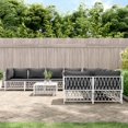 thumbnail image 1 of vidaXL 9 Piece Garden Lounge Set with Cushions White Steel, 1 of 5