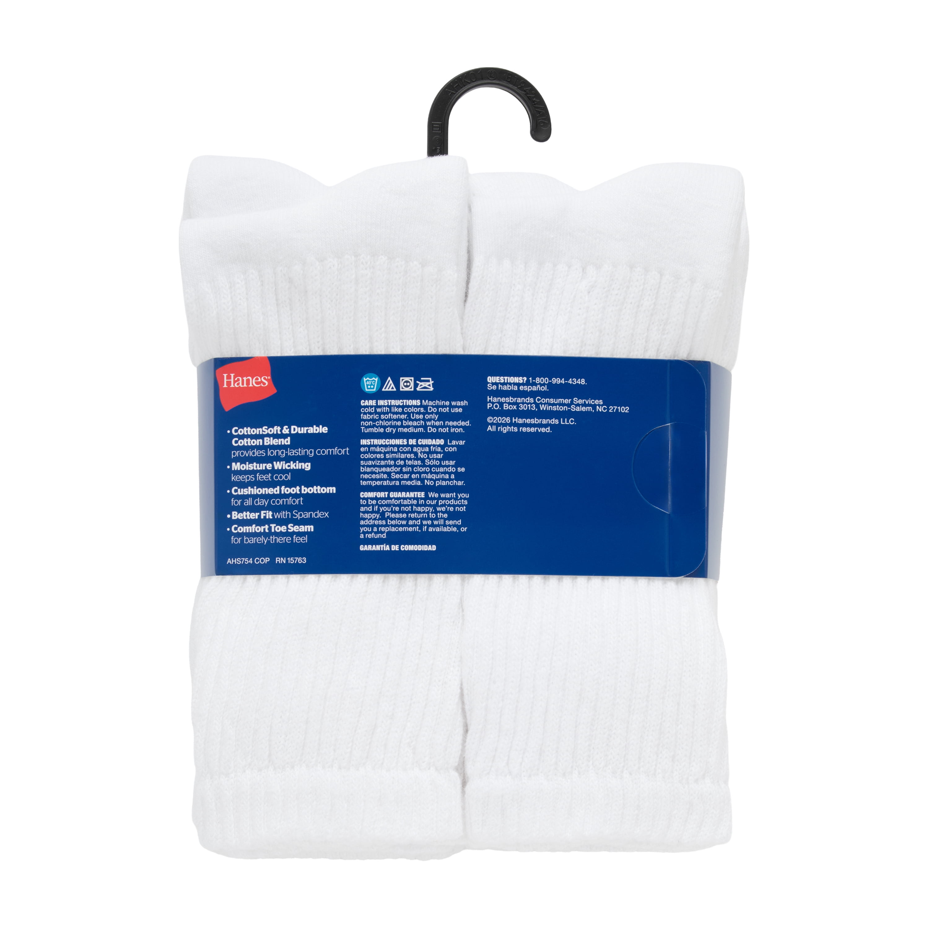 Hanes Womens CottonSoft Crew Socks, 10-Pack, Size 8-12