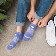 Bombas Cushioned Ankle Socks, Blue/ Violet Color, Size Medium, 5-Pack