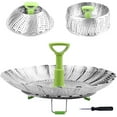 thumbnail image 1 of Panier Vapeur en Acier Inoxydable Panier Vapeur Pliant Insert pour Légumes Poisson Fruits de Mer Cuisson, Extensible pour s'Adapter à Divers Pots (5.1 Pouces à 9 Pouces), 1 of 9