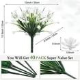 thumbnail image 2 of 40 Bundles Outdoor Artificial Flowers UV Resistant Faux Outside Plants Flowers Fake Plastic Plants for Outdoor Spring Summer Seasons Decoration Shrubs Garden Porch Box(White), 2 of 6