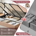 thumbnail image 4 of Full Size Bed Frame with Lift Up Storage, Boucle Upholstered Platform Bed with Curved Headboard, No Box Spring Needed, Hydraulic Storage, Blush Pink, 4 of 6