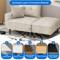 thumbnail image 4 of Dextrus Small Modern Loveseat Couch Sofa , Modular Sectional Convertible Sofa with Ottoman, Velvet Fabric Flexible Combination Corner Couch for Living Room, Apartment, Beige, 4 of 8