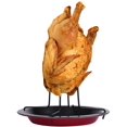 thumbnail image 2 of Non-stick Vertical Chicken Cooking Grill Rack With Pan Roasting BBQ Party Roaster Tray, 2 of 7