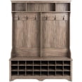 thumbnail image 3 of Pemberly Row 77" Tall 24 Cubbies Engineered Wood Hall Tree in Drifted Gray, 3 of 7