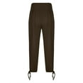 thumbnail image 4 of Stamzod Yoga Capris with Pockets for Women Summer Solid Color Stretch Waist Capri Joggers Trousers with Pockets Casual Loose Workout Cropped Pants for Women Brown M, 4 of 7