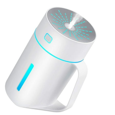 

Chamat Humidifier Mini Silent 7 Color LED Purifier USB Interface is Suitable for Home and Office 420Ml Nano Spray White