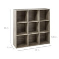 thumbnail image 2 of 9-Cube Storage Organizer, 11in Shelf Opening, Bookcase, Display Shelf, Customizable w/ 3 Removable Back Panels - Greige, 2 of 5
