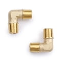 thumbnail image 3 of U.S. Solid 1/4 in MNPT x 1/4 in MNPT Brass Pipe Fitting 90 Degree Barstock Street Elbow Pack of 2, 3 of 5
