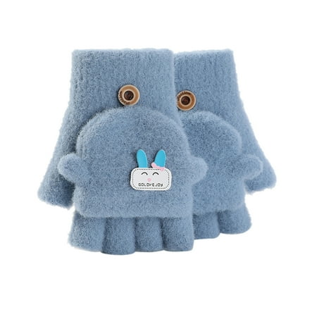

koaiezne Soft Convertible Flip Top Gloves Kids Baby Winter Warm Knit Fingerless Mitten Boy Clothes with Mittens Hand Gloves for Infants Baby Boys