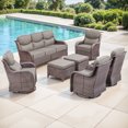 thumbnail image 2 of Jentlehouse 8-Piece Outdoor Patio Furniture Set with 4 Swivel Rocking Chairs,Wicker Rattan Sofa Set Outdoor Sectional Conversation Set with ottomans for Garden Lawn Balcony, 2 of 11