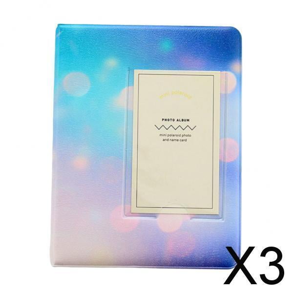Conjunto de 6 Cuadernos de Almacenamiento en Cuero Sintético, Diseño Exclusivo para 64 Imágenes, Azul Profundo 3 piezas