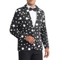 thumbnail image 4 of INSPIRE CHIC Men's Suit Polka Dot Print One Button Single Breasted Sport Coat M Black, 4 of 6