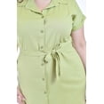 thumbnail image 4 of Vestido camisero de lino Roman Fashion /Tallas Extras, 2107 (Verde) verde claro 42, 4 of 7