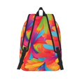 thumbnail image 4 of Casual Canvas Backpack Without Interlayer Large Capacity Stick Bag Design For Outdoor Shopping Office Outdoor Sports Red Tie Dye Background Rainbow Colors (5) Small, 4 of 7