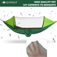 thumbnail image 2 of [3 IN 1] AYAMAYA Camping Hammock with Mosquito Net & Sun Shade Cloth for 2/Double Person, Portable Lightweight Nylon Swing Hammock with Tree Straps (Green), 2 of 8