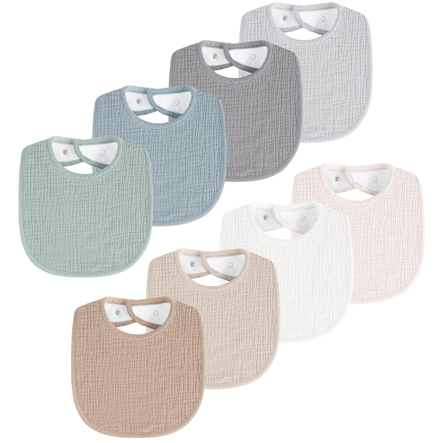 Crane Baby Bib Set, 100% Cotton Baby Bibs, Set of Beach Life