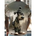 thumbnail image 3 of Men's 3D Full Print T-Shirt with Neckline Design - Casual Short Sleeve Crew Neck T-Shirt, Machine Washable, 3 of 6