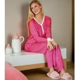 thumbnail image 2 of Doublju Women's Long Sleeve Henley Pajama Sleepwear 2 Pcs Set, 2 of 3