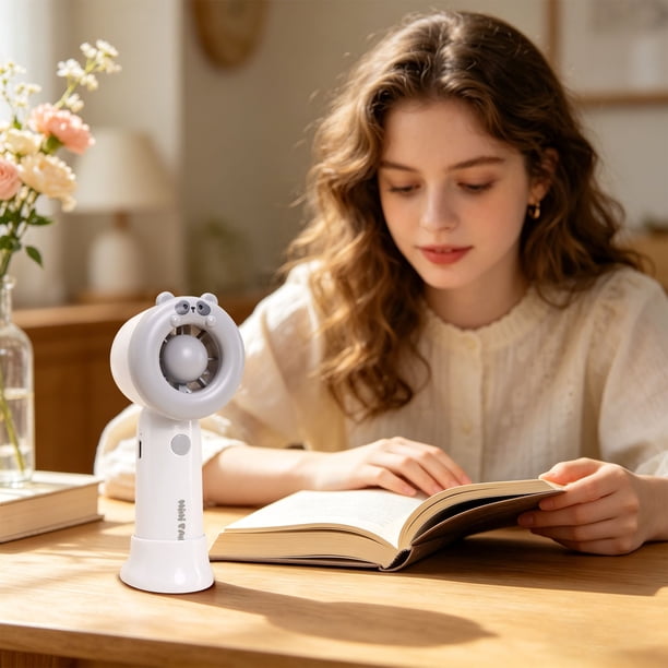 Mini ventilador USB recargable de mano y de escritorio con viento fuerte, ventilador compacto portátil para estudiantes, viajes, hogar y oficina.