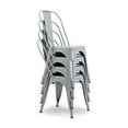 thumbnail image 6 of BELLEZE Metal Indoor Outdoor Chairs [Set of 4] - Alexander (Gray), 6 of 7