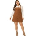 thumbnail image 4 of Vestido de mujer de talgrande con tirantes y cintualde ante marrón 4XL, 4 of 6