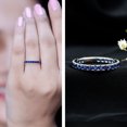 thumbnail image 3 of Rosec Jewels Certified Lab Created Blue Sapphire Full Eternity Band Ring for Women, 925 Sterling Silver, US 4.00, 3 of 8