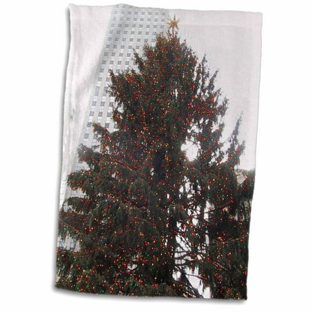 3dRose Christmas Tree in New York NY Photography Places - Towel, 15 by (Best Places In New York For Photography)