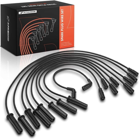 A-Premium 9PCS Spark Plug Wires Compatible with Mercruiser MPI 5.0L 5.7L 6.2L 350 MAG, Fuel Injected Engines with Flat Top Distributor