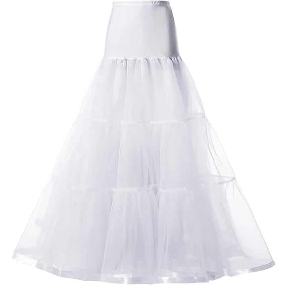 CYYPLAS Women's Ankle Length Petticoats Plus Size White Wedding Crinoline Underskirt Prom Evening Dress 1PC