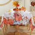 thumbnail image 2 of Rectangle Fall Tablecloth with Harvest Pumpkin Print, Spill Proof Machine Washable Table Cloth, Autumn Maple Leaf Polyester Table Cover for Thanksgiving Dinner, Gathering, Party 60 x 120Inch Orange, 2 of 6