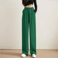 thumbnail image 4 of Women Pants Wide Leg Pants Women's Casual Pants Wide Leg High Elastic Waist Business Trousers Long Straight Suit Pants for Summer Work, 4 of 5