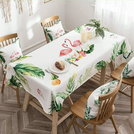 

Flamingo Tablecloth Rectangle 60 x 84 inch Table Cloth Cute Tropical Flower Indoor or Outdoor Holiday Palm Leaves Table Decorations for Dinner