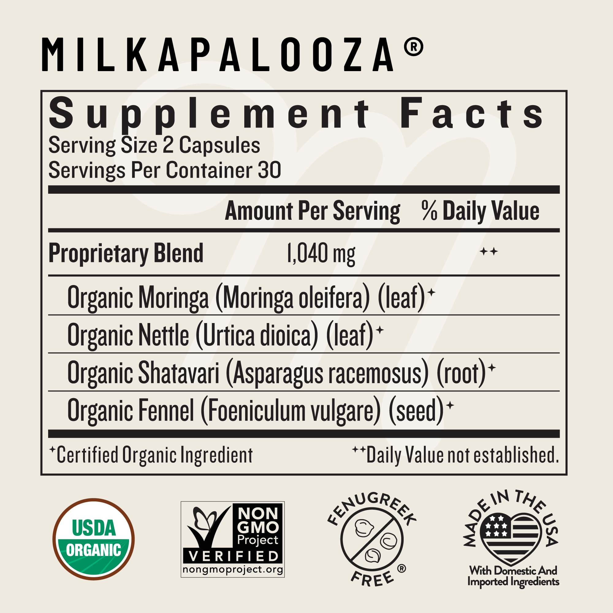 (2 pack) Legendairy Milk Milkapalooza, Organic Lactation Supplement for Milk Nutrition, 60 Count