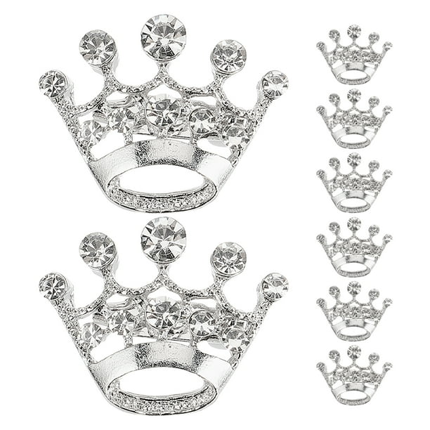 8 Uds broche de corona alfileres broches de corona de moda para mujer accesorios elegantes para traje broche de fiesta de boda broches decorativos para vestido