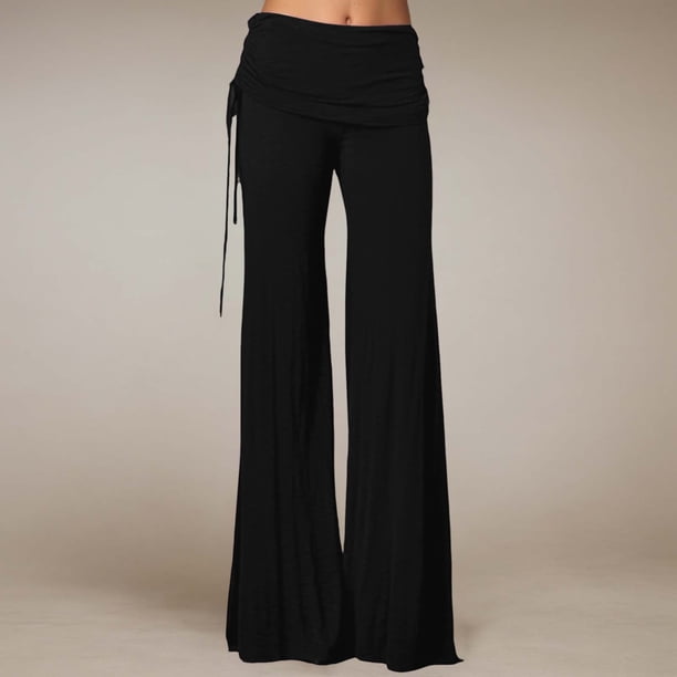 WILLBEST Pantalones Casuales Para Mujer, Ligeros, Transpirables, Para Playa, de Verano, Con Cintura Elástica Versátil, Cómodos, Con Pierna Ancha, Para Viajes, Picnics y Actividades En Casa.