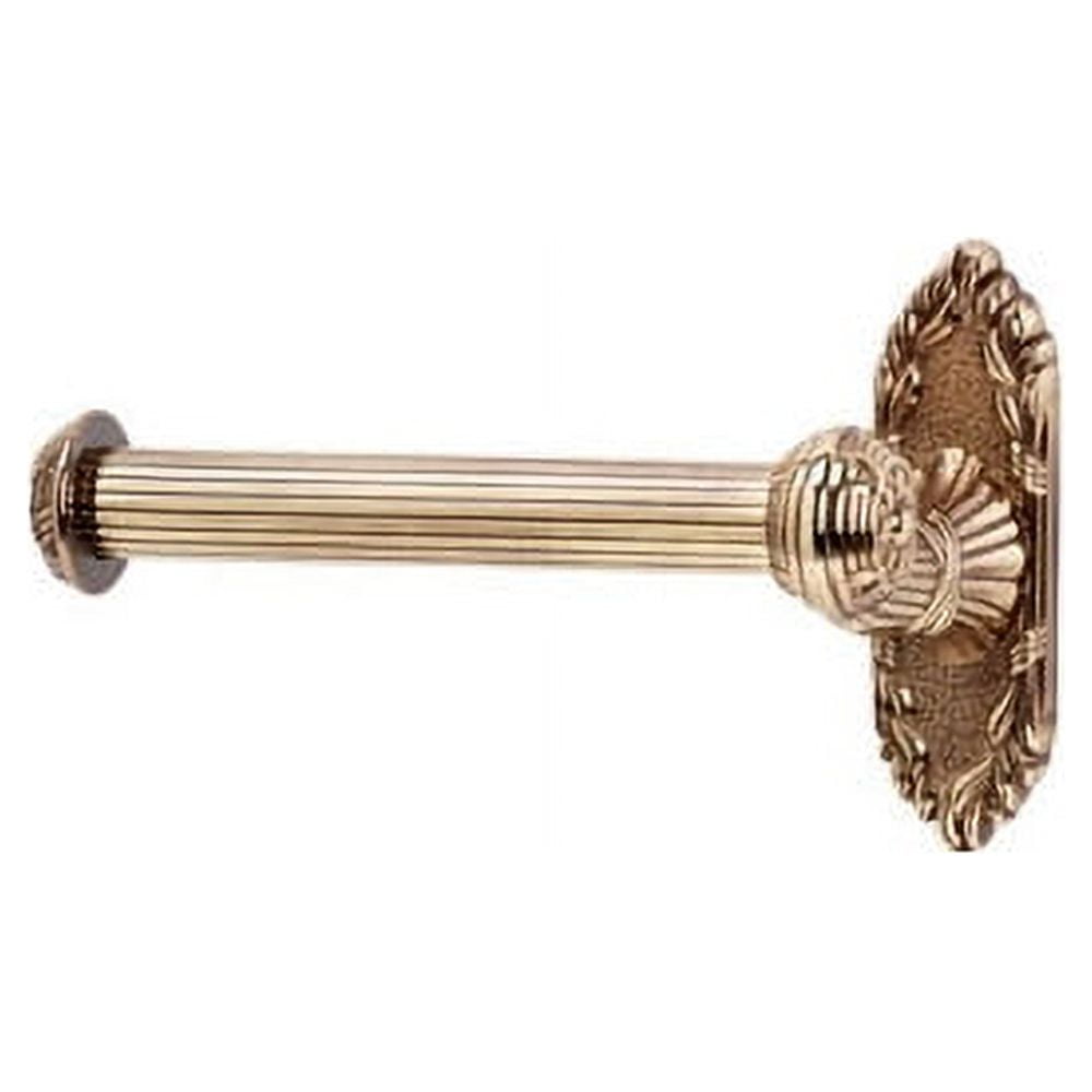Ribbon and Reed Singe Post Toilet Paper Holder with Brass Construction - Finish: Satin Nickel