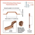 thumbnail image 5 of Goo-Ki 6 Pack Cabinet Hardware Antique Copper Kitchen Drawer Pulls - 3.8" Hole Copper Cabinet Pull , Vintage Copper Dresser Handles for Bar Cupboard Bathroom Closet Wardrobe , 1751-AC-96, 5 of 6