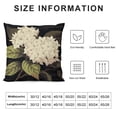 thumbnail image 5 of Creowell Throw Pillow Covers White Hydrangea Flowers Blossoms Black Pillowcase Decorative Cushion Cases 18x18in, 5 of 5