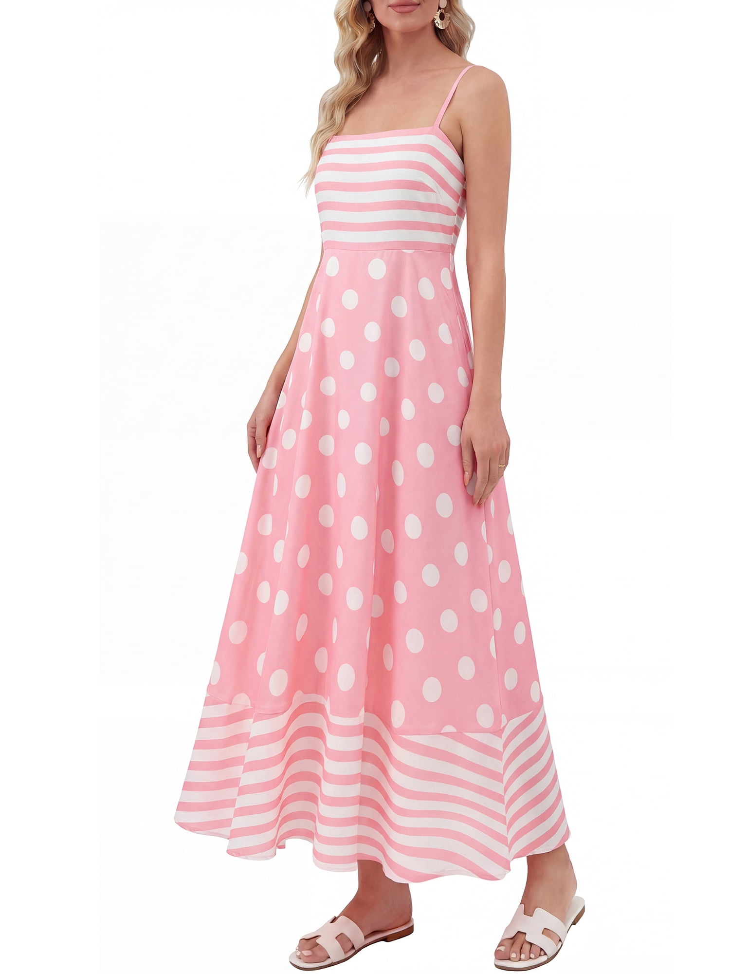 STRAPLESS DOT DRESS