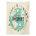 thumbnail image 3 of Ambesonne Sports Tablecloth Rectangular Table Cover, I Love Sports Words, 52"x70", Multicolor, 3 of 4