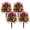 thumbnail image 4 of CY5O5ee 4PCS Artificial Flowers for Outdoors 17.7in Artificial SpikePlants Flowers Colorful Flowers Spring Decor for Porch Patio Home Yard Garden Window Box Pot Planters, 4 of 10