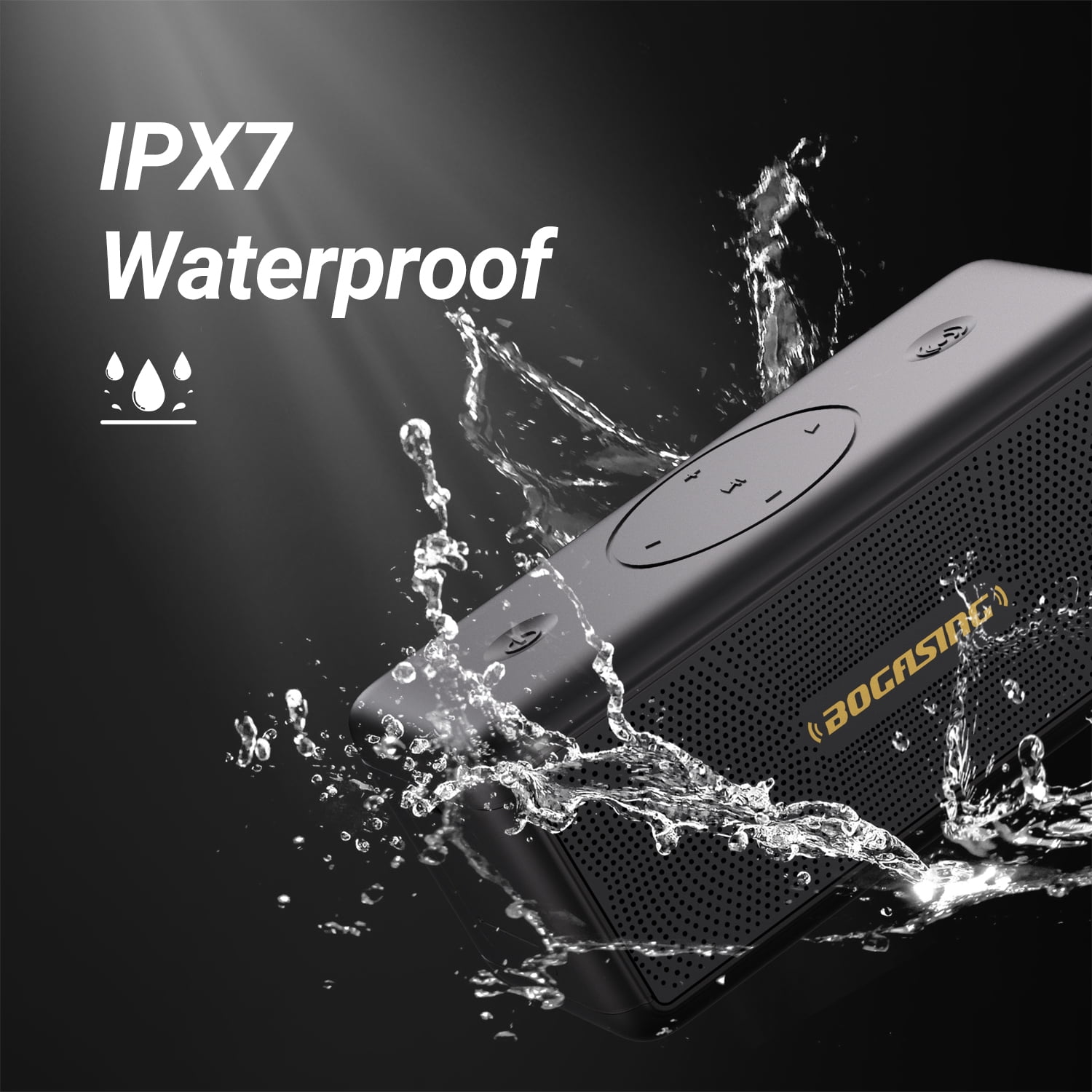 BOGASING M5 Bluetooth Speaker, Portable Wireless Speakers, 30H Playtime, IPX7 Waterproof, TWS Pairing