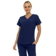 thumbnail image 4 of Hey Medical Scrubs Set- 9 Pocket Knit V-Neck Top with Knit Joggers Scrub Pants, 4 of 6
