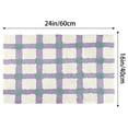 thumbnail image 6 of Unique Bargains Checkered Non Slip Bath Mats Fluffy Absorbent Rugs Purple Green 16" x 24", 6 of 6