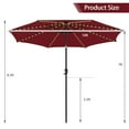 thumbnail image 2 of Gymax 10FT Solar Patio Umbrella 112 LED Lighted Umbrella Outdoor Table Market Umbrella Wine, 2 of 10